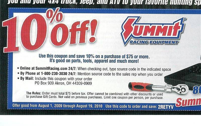 Jegs code 10% off.  For A Bodies Only Mopar Forum