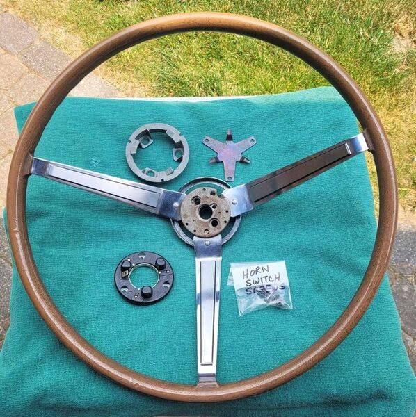 Product photo of MOPAR 1964 - 1968 A body, B body & C Body Woodgrain Steering Wheel Barracuda Charger Coronet etc..