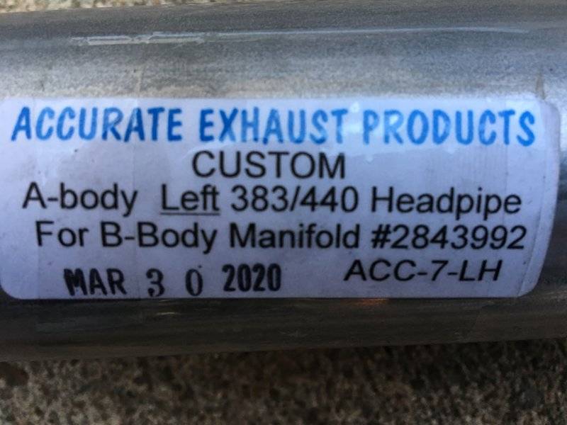 Accurate Exhaust Head Pipe LH.JPG