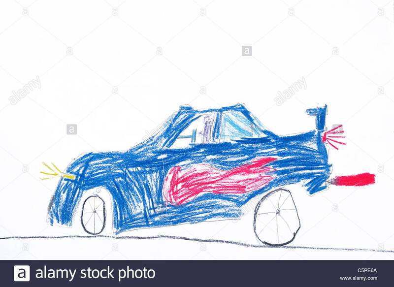 child-drawing-car-C5PE6A.jpg