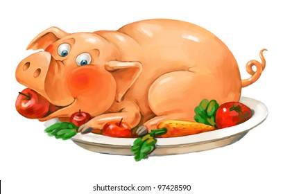 dish-pork-funny-pig-lies-260nw-97428590.jpg