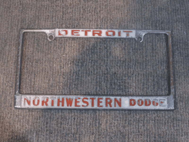 Northwestern Dodge plate frame.png