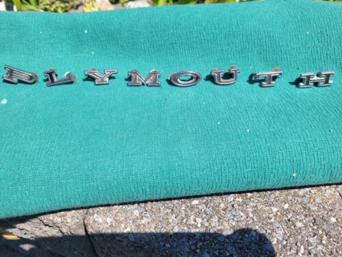 1966 1967 1968 1969 1970 1971 PLYMOUTH Hood or Trunk Letter Emblems MOPAR - Picture 1 of 4
