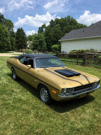 72 H-code Demon in factory gold leaf (Y8) and black stripes, 4-speed 8 3/4 355 diff.