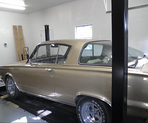 1964 Plymouth Valient Barracuda in the garage