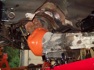 Fitting an A-518 into the car.