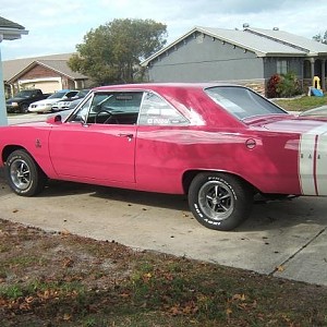 my PANTHER PINK 68 DART w/ 383 engine & 727 tranny